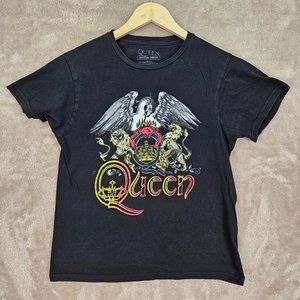 Queen Official Merch Black T Shirt Womens Size S Zodiac Crest Crab Lions Fairies